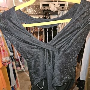 Black Shimmer Bodysuit